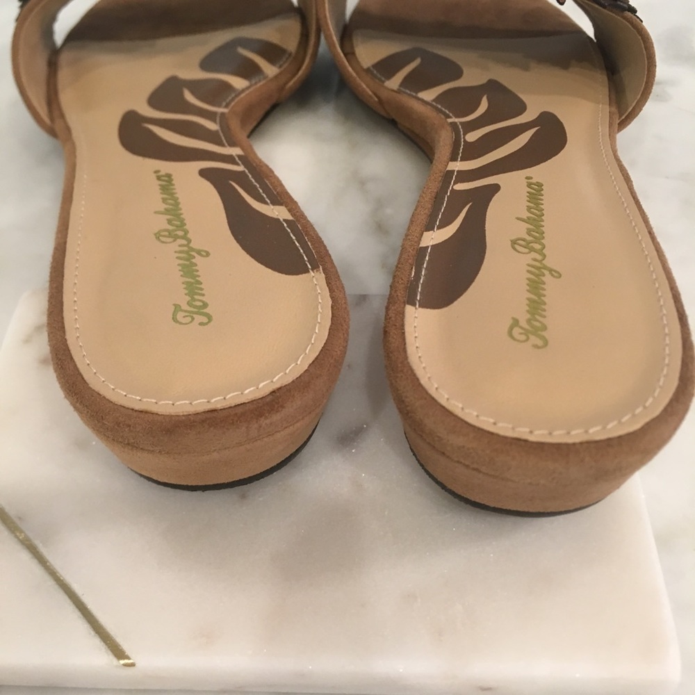 NWOT Tommy Bahama Suede Floral Slide Sandal - Picture 3 of 5